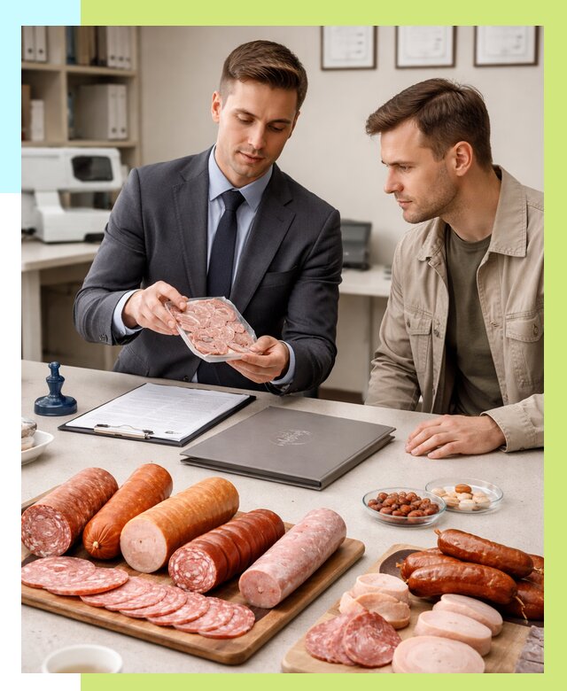 Сертификация колбасных изделий в Великих Луке от 7753 р. | Алешин-Вкл